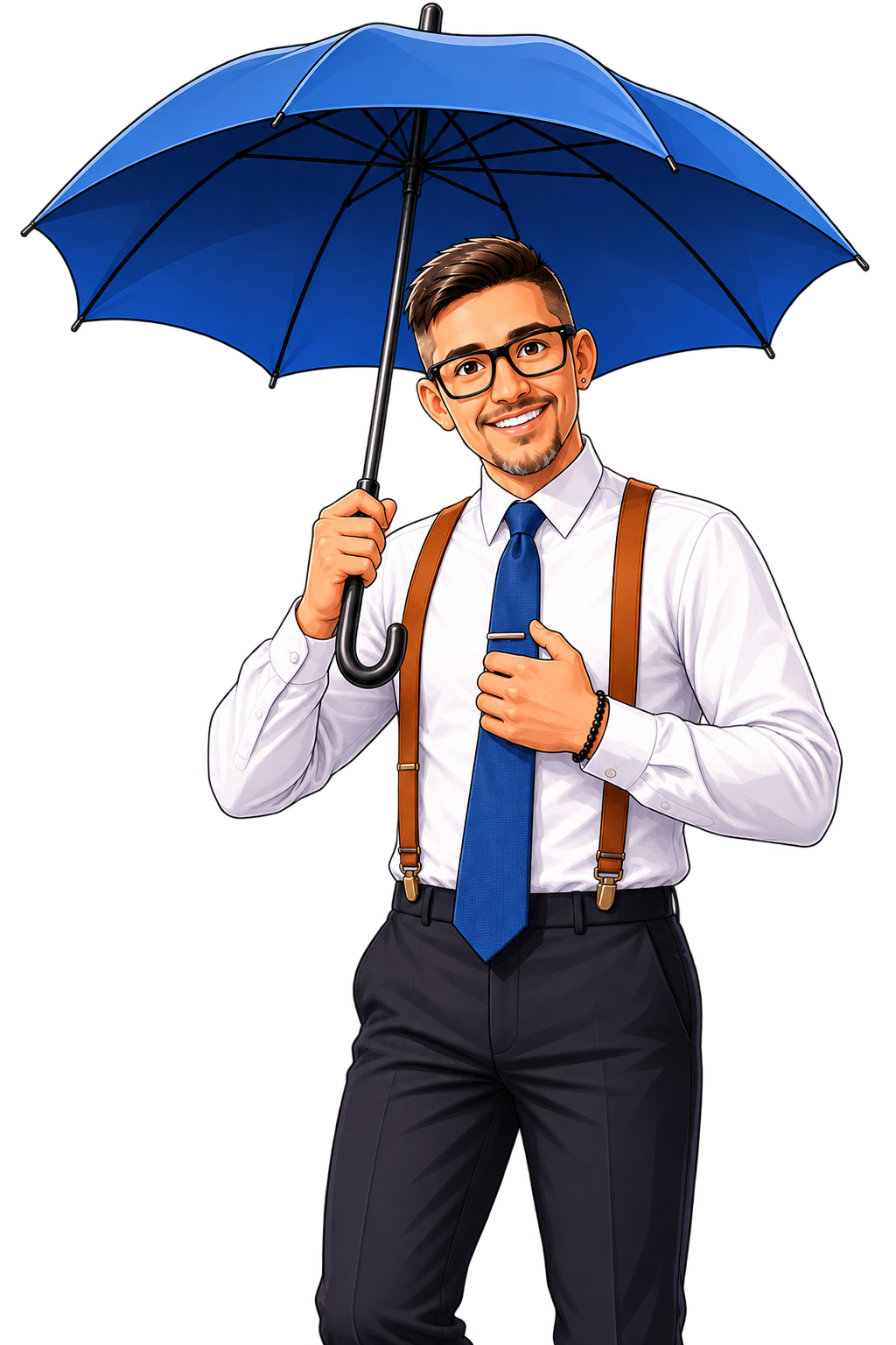 Adviser holding an umbrella, representing life insurance cover
